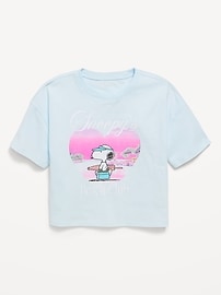 Image number 1 showing, Peanuts™ Snoopy Oversized Graphic Cropped T-Shirt for Girls