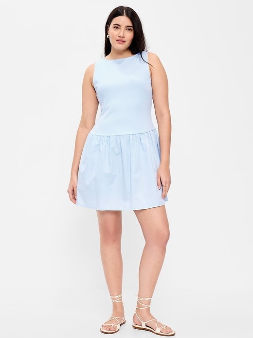 Image number 6 showing, Mixed Media Drop-Waist Mini Dress