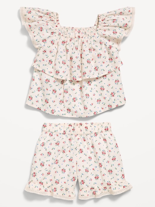 Image number 2 showing, Printed Ruffled Top and Shorts Set for Toddler Girls