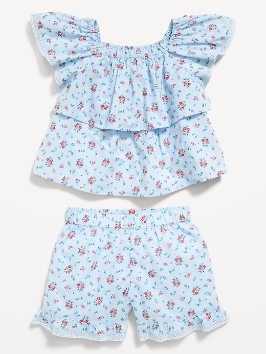 Image number 2 showing, Printed Ruffled Top and Shorts Set for Toddler Girls