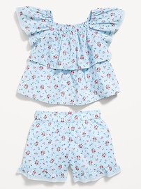 Image number 2 showing, Printed Ruffled Top and Shorts Set for Toddler Girls
