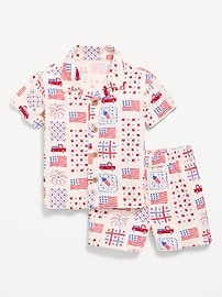 Image number 1 showing, Printed Short-Sleeve Linen-Blend Shirt and Shorts Set for Baby