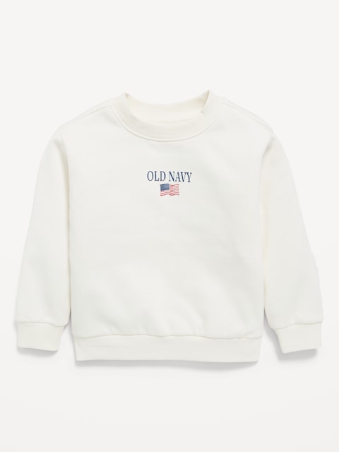 Oversized Unisex Flag Logo Graphic Sweatshirt for Toddler