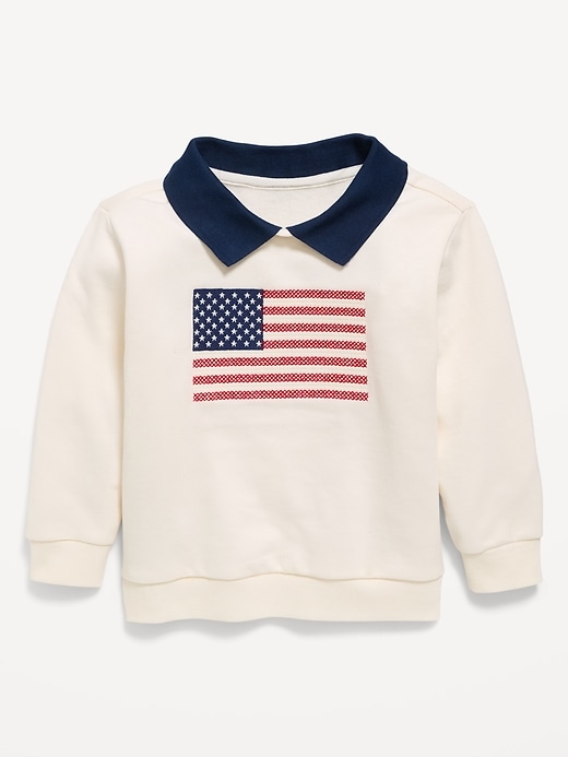 Image number 1 showing, Oversized Collared Graphic Sweatshirt for Toddler