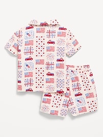 Image number 3 showing, Printed Short-Sleeve Linen-Blend Shirt and Shorts Set for Baby