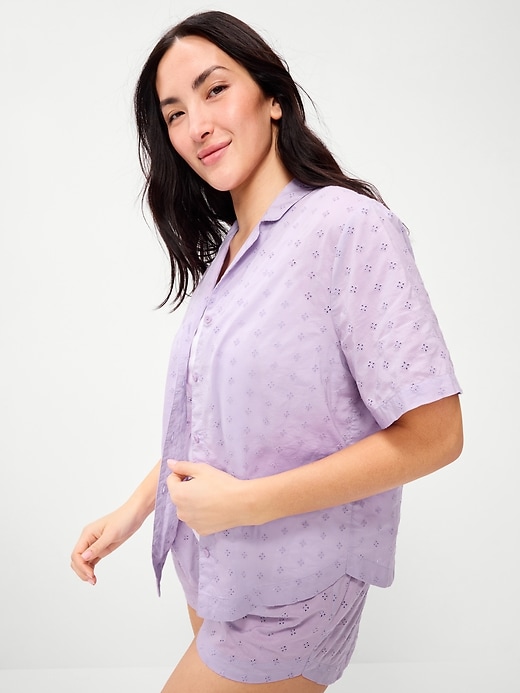 Image number 3 showing, Classic Eyelet Sleep Short Set