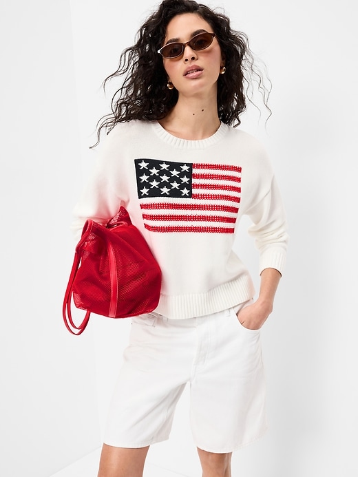 Image number 3 showing, Long-Sleeve Flag Sweater