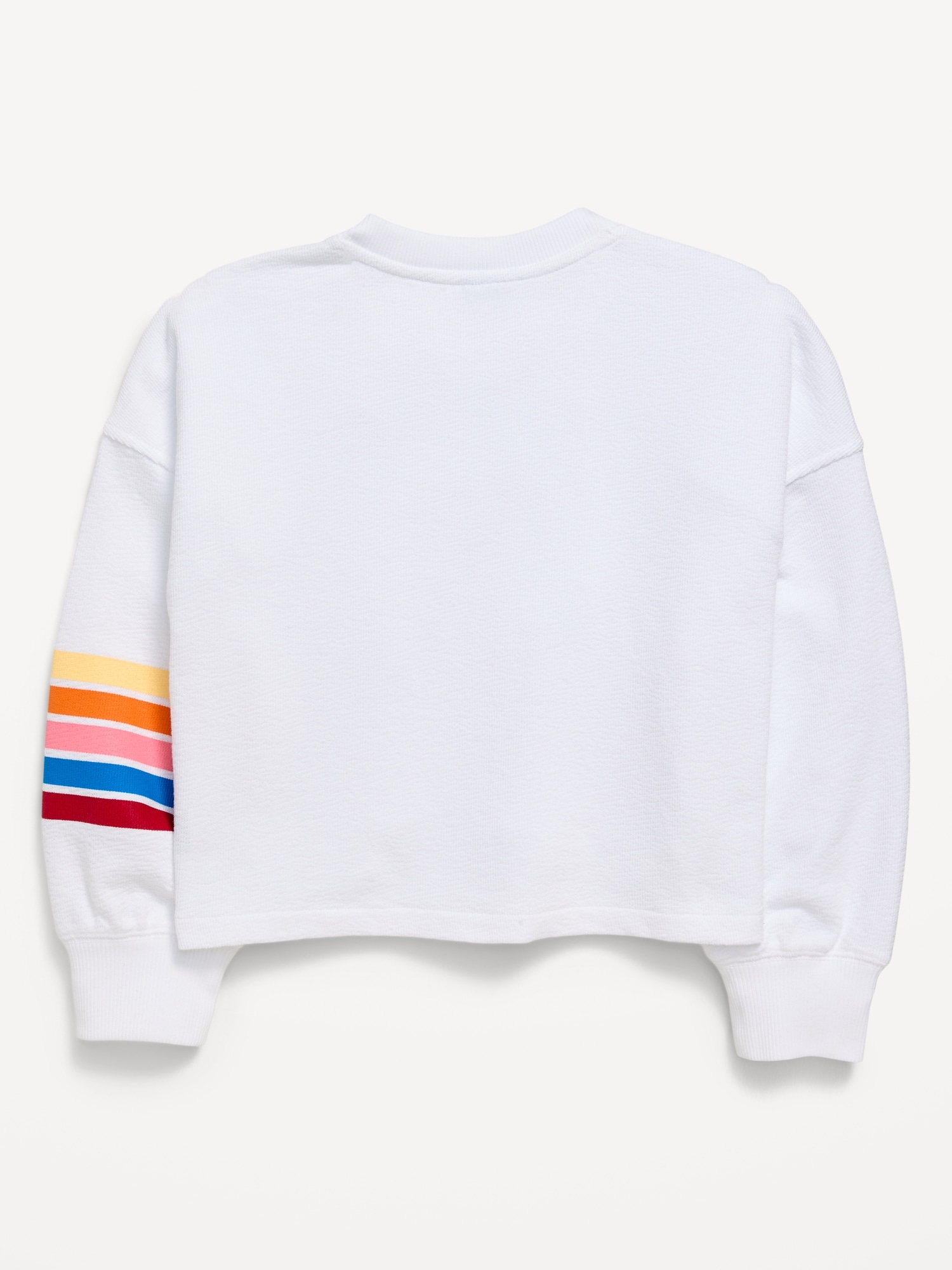 Boxy Long-Sleeve Textured Pocket T-Shirt for Girls