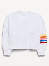 Image number 1 showing, Boxy Long-Sleeve Textured Pocket T-Shirt for Girls