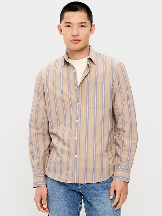 Image number 1 showing, Classic Fit Everyday Striped Poplin Shirt