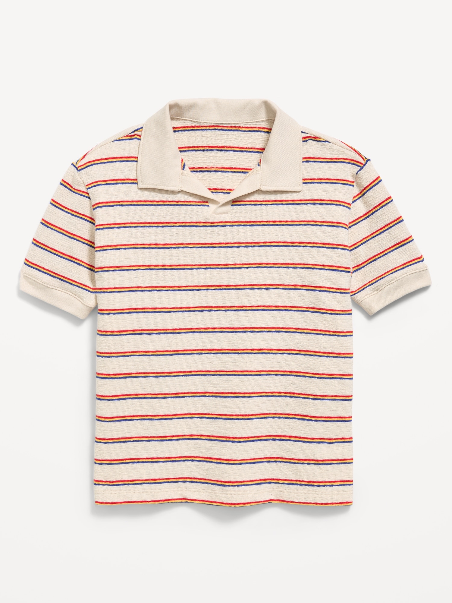 Short-Sleeve Textured-Knit Polo Shirt for Boys