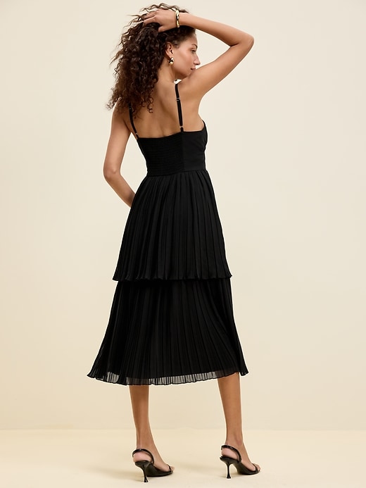 Image number 2 showing, The Occasion by Old Navy Pleated Fit & Flare Midi Dress