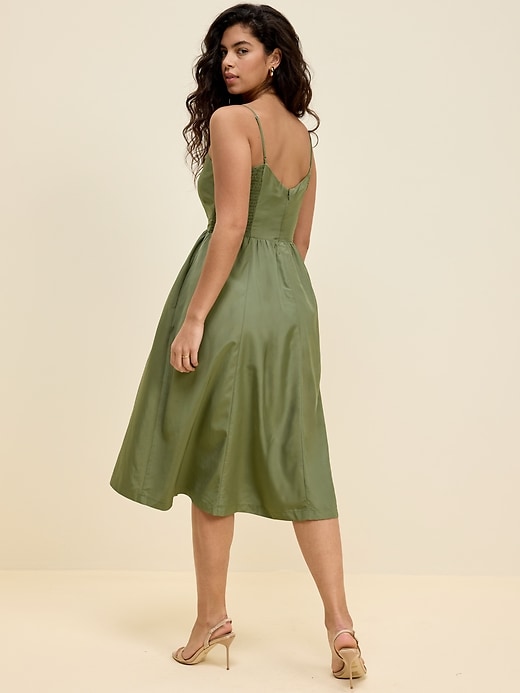 Image number 3 showing, The Occasion by Old Navy Fit & Flare Sleeveless Taffeta Midi Dress