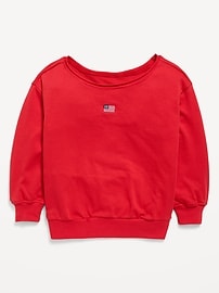 Image number 1 showing, Oversized Off-Shoulder Graphic Tunic Sweatshirt for Girls