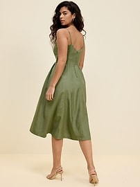 Image number 3 showing, The Occasion by Old Navy Fit & Flare Sleeveless Taffeta Midi Dress