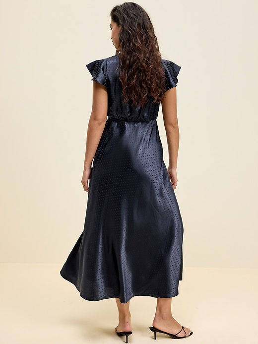 Image number 3 showing, The Occasion by Old Navy Satin Flutter-Sleeve Maxi Dress