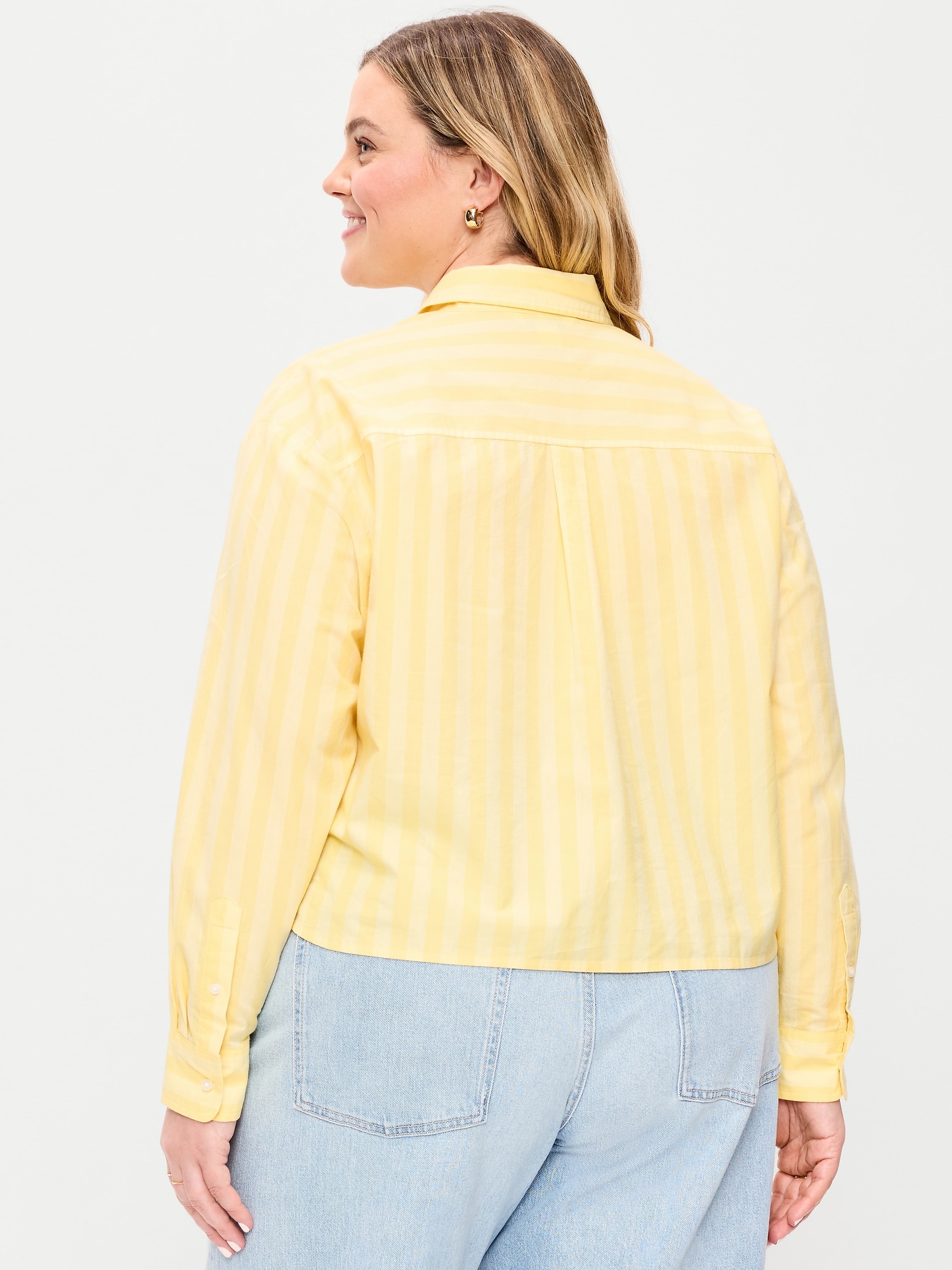 Cropped Button-Down Shirt