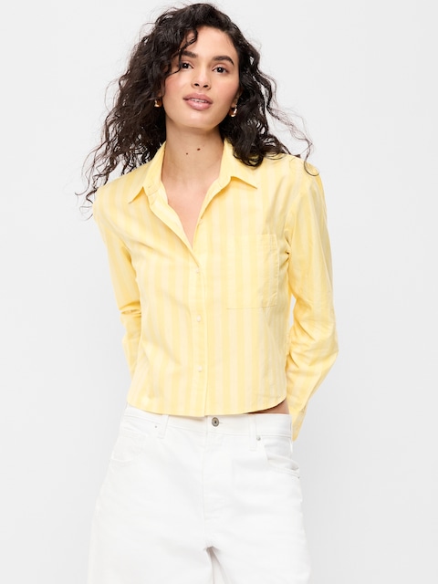 Cropped Button-Down Shirt