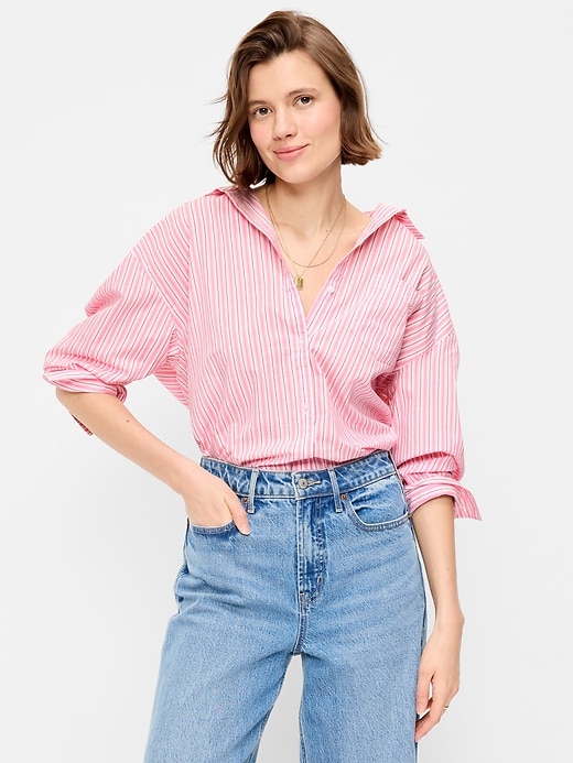 Image number 1 showing, Oversized Button-Down Boyfriend Shirt