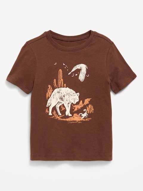 Short-Sleeve Graphic T-Shirt for Toddler Boys - Dark Walnut (Glow-In-The
