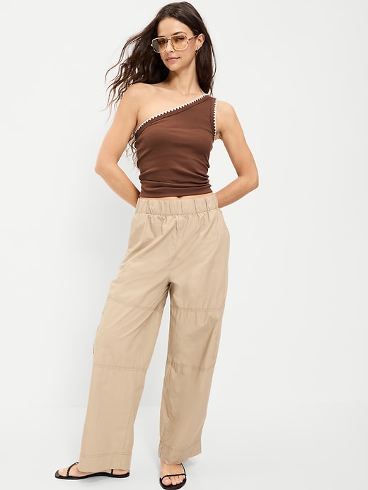 Image number 3 showing, Ribbed One-Shoulder Tank Top