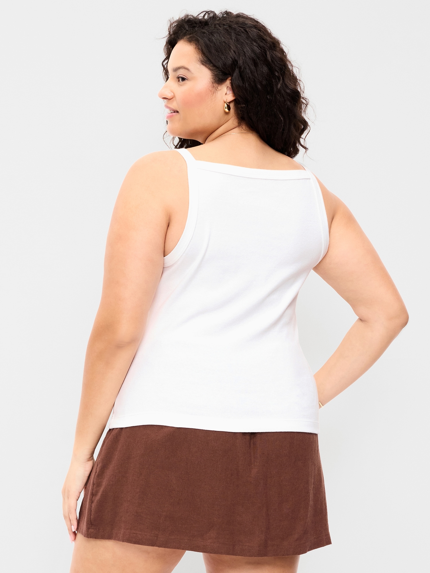 Snug Apron-Neck Tank Top