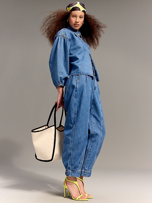 Image number 3 showing, Old Navy x Christopher John Rogers Oversized Button-Down Jean Shirt