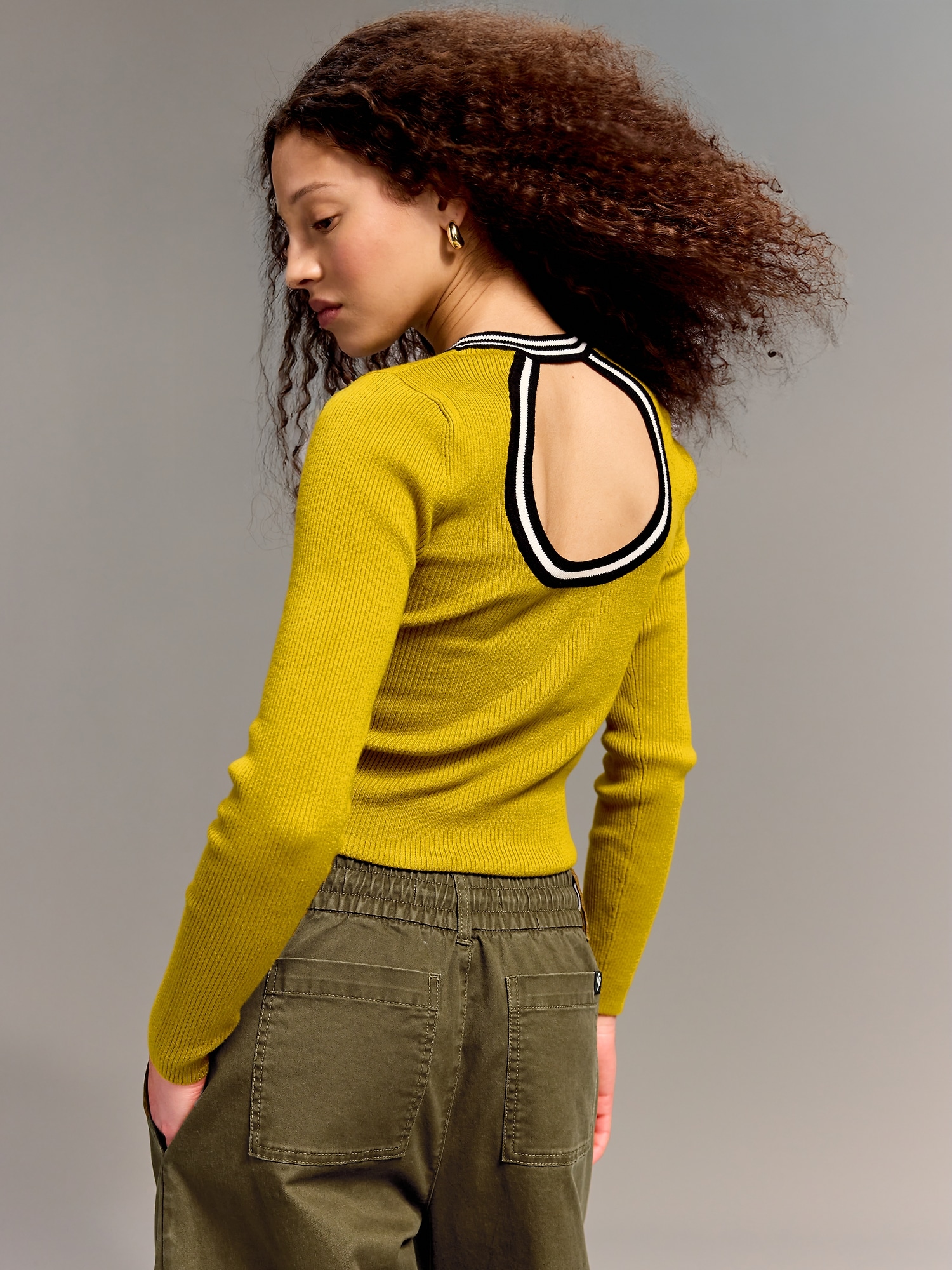 Old Navy x Christopher John Rogers Long-Sleeve Back Keyhole Sweater