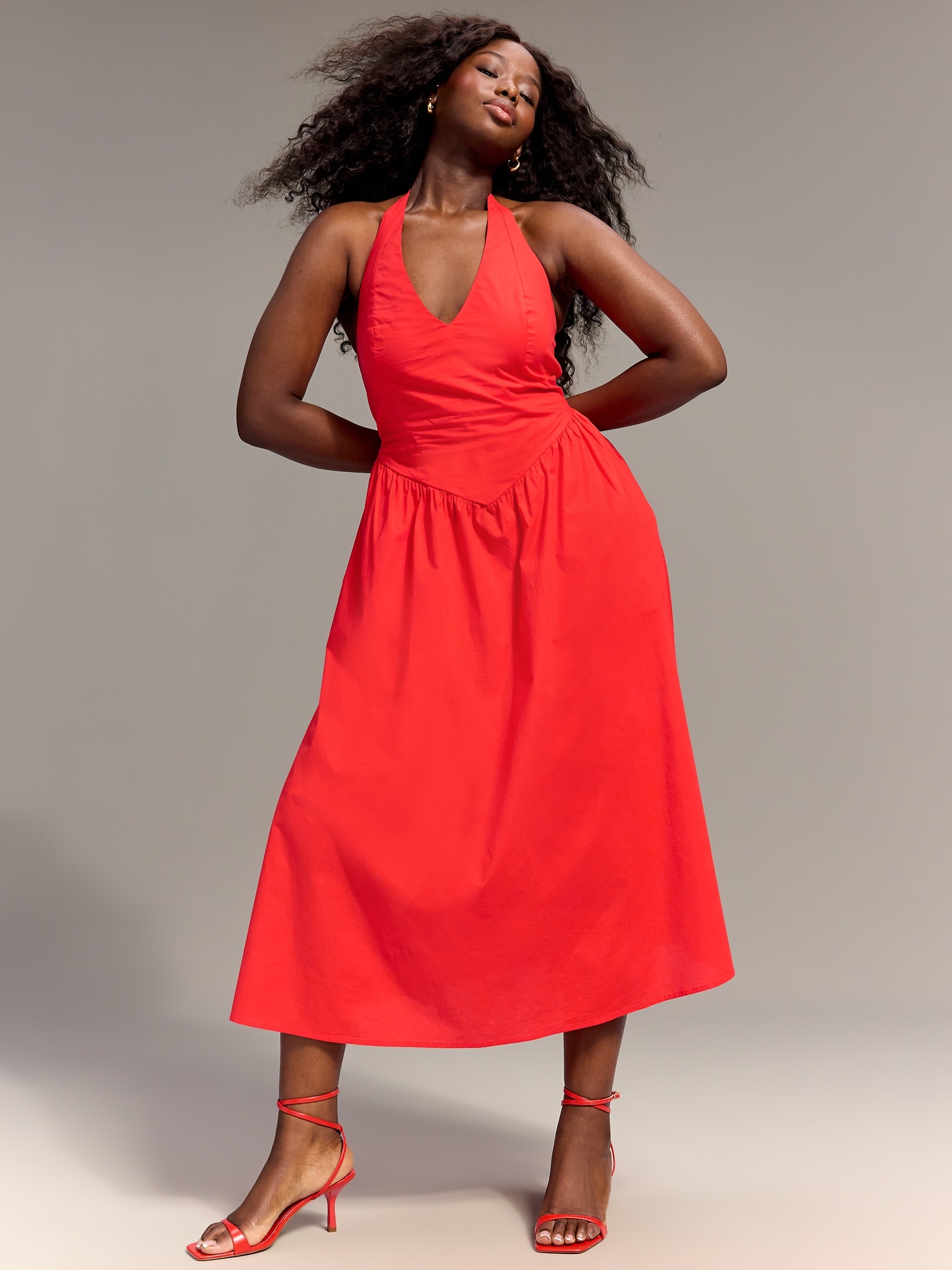 Old Navy x Christopher John Rogers Halter Drop-Waist Dress