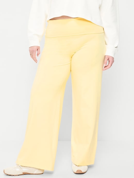 Image number 3 showing, High-Waisted PowerChill Fold-Over Wide-Leg Pants