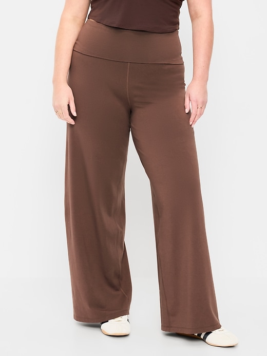 Image number 3 showing, High-Waisted PowerChill Fold-Over Wide-Leg Pants