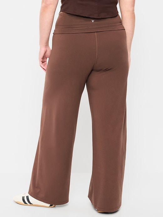 Image number 4 showing, High-Waisted PowerChill Fold-Over Wide-Leg Pants