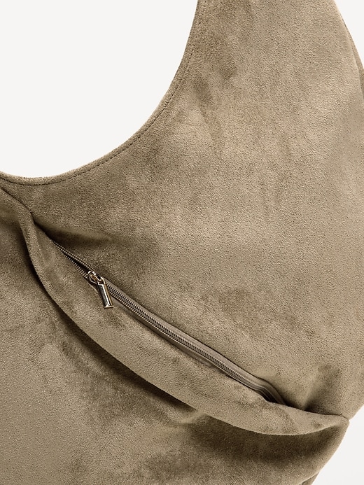 Image number 5 showing, Oversized Suede Hobo Bag