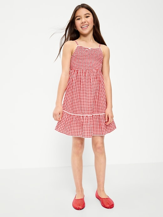 Image number 1 showing, Sleeveless Smocked Fit and Flare Dress for Girls