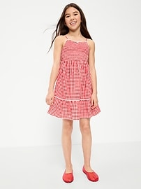 Image number 1 showing, Sleeveless Smocked Fit and Flare Dress for Girls