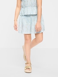 Image number 1 showing, Printed Pull-On Shorts for Girls