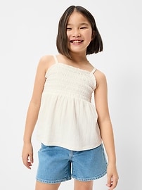 Image number 1 showing, Sleeveless Textured Smocked Top for Girls