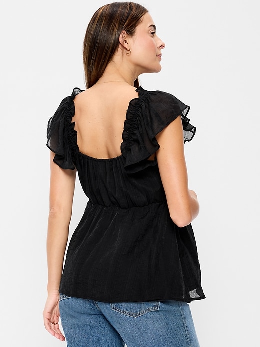 Image number 2 showing, Maternity Ruffle-Sleeve Top