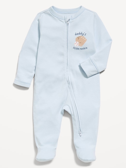 Image number 1 showing, 2-Way-Zip Sleep & Play Footed One-Piece for Baby
