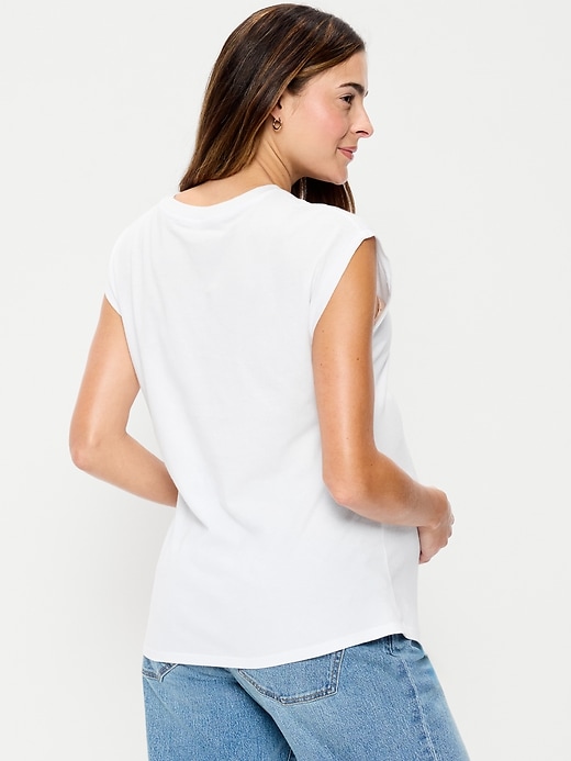 Image number 2 showing, Maternity Short-Sleeve Side-Tie Top