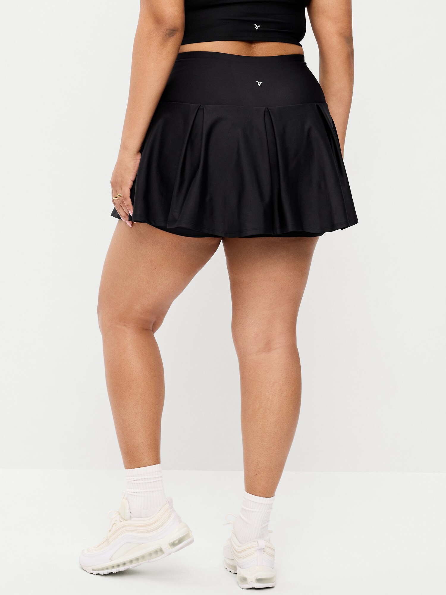 Женская юбка-шорты Old Navy Extra High-Waisted Drop-Waist PowerSoft Skort, цвет: Чёрный — фото 5
