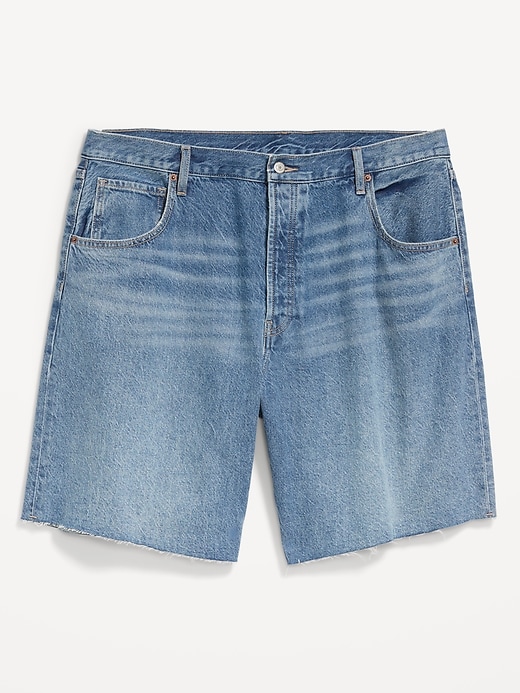 Image number 4 showing, Mid-Rise Baggy Jean Cut-Off Shorts -- 9-inch inseam