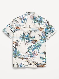 Image number 1 showing, Printed Short-Sleeve Poplin Shirt for Boys