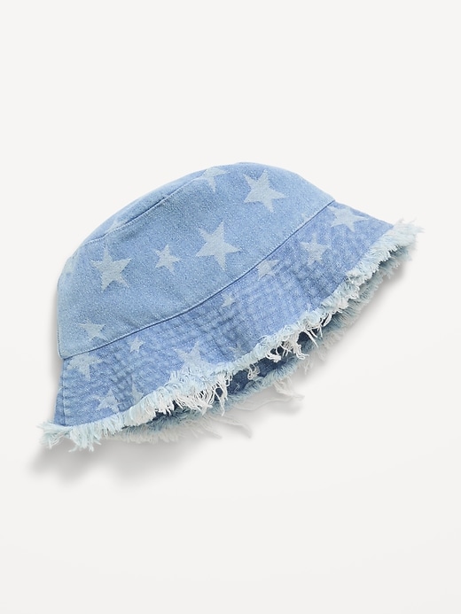 Image number 1 showing, Printed Denim Bucket Hat for Girls