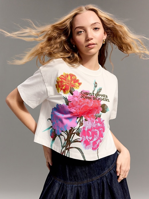Image number 1 showing, Old Navy x Christopher John Rogers Crop T-Shirt