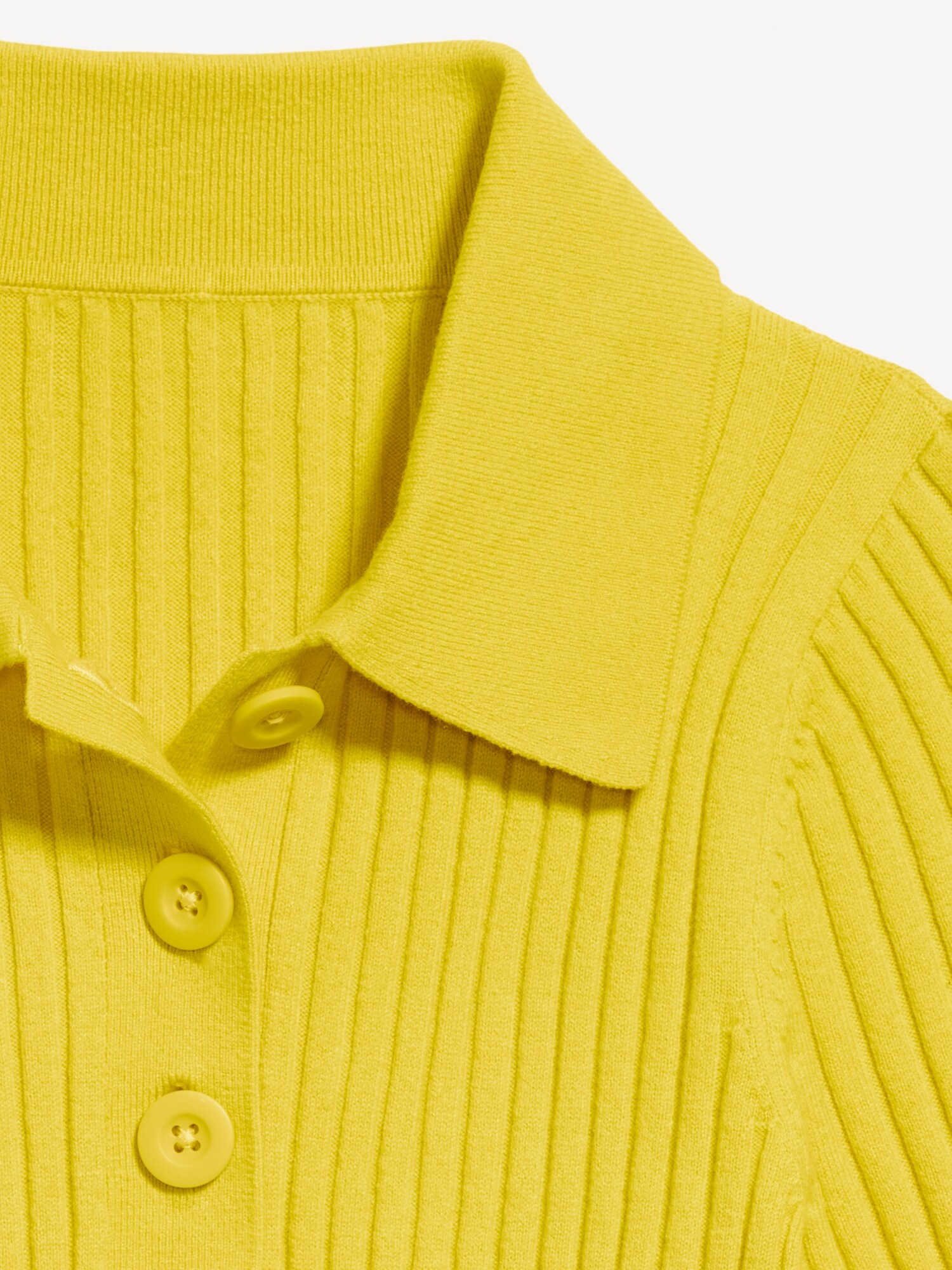 Женское поло Old Navy Short-Sleeve Ribbed Polo, цвет: Золотой сияющий — фото 5