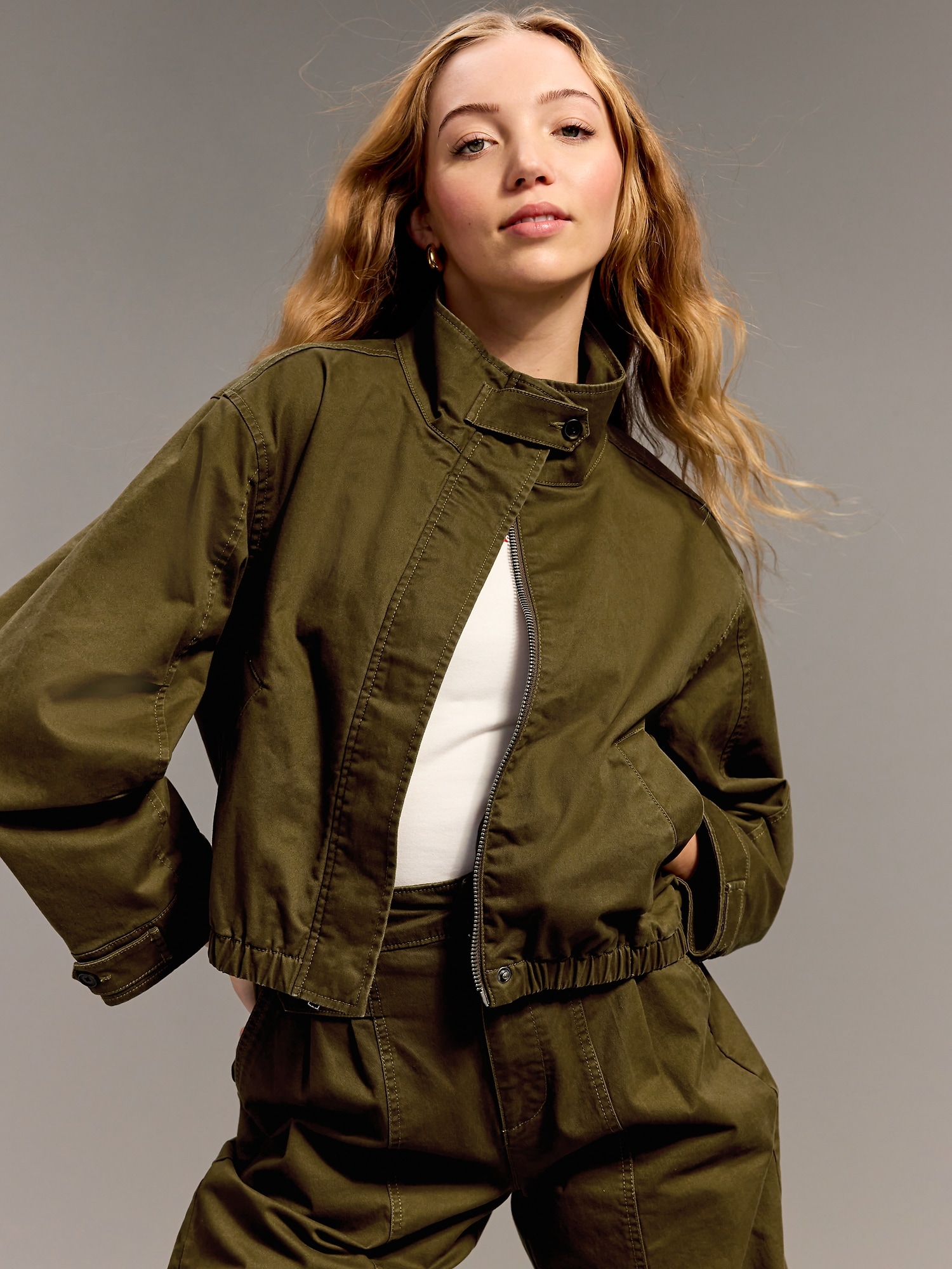 Old Navy x Christopher John Rogers Mock-Neck Bomber Jacket