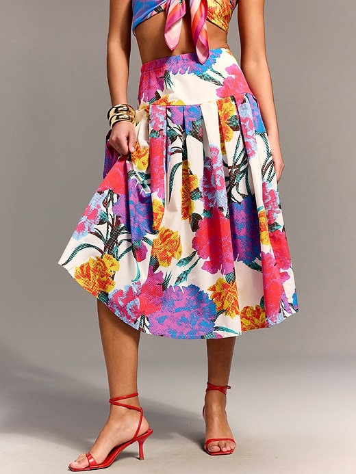 Image number 2 showing, Old Navy x Christopher John Rogers Drop-Waist Midi Skirt