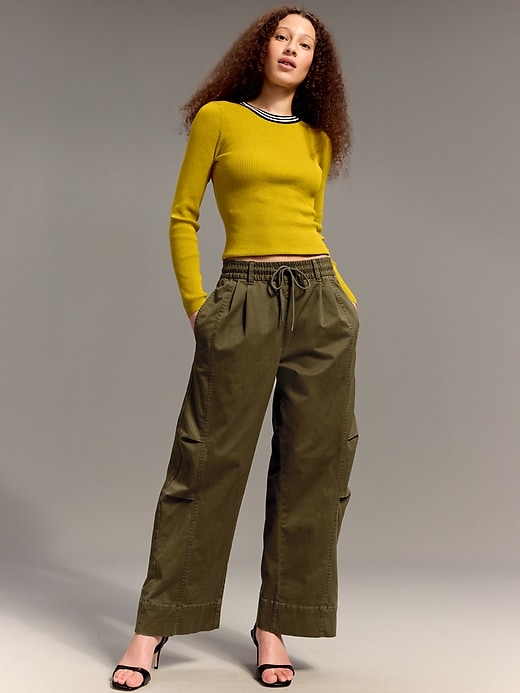 Image number 1 showing, Old Navy x Christopher John Rogers High-Waisted Pull-On Utility Barrel Pants