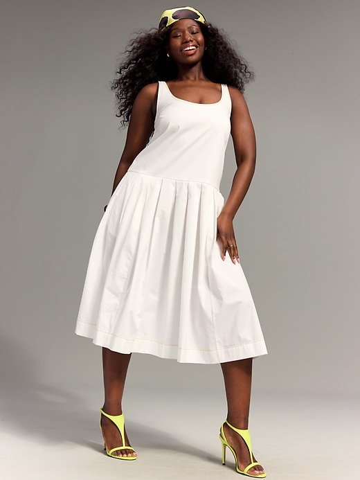 Image number 1 showing, Old Navy x Christopher John Rogers Poplin Drop-Waist Dress